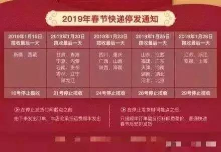 2024年春节快递放假安排及停运时间表，提前了解！ 4