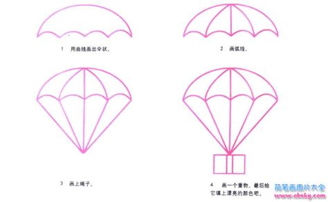 如何轻松学会？简笔画降落伞涂色步骤大揭秘 1