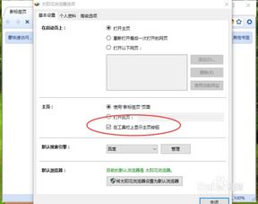 如何在太阳花浏览器中显示‘主页’按钮 4