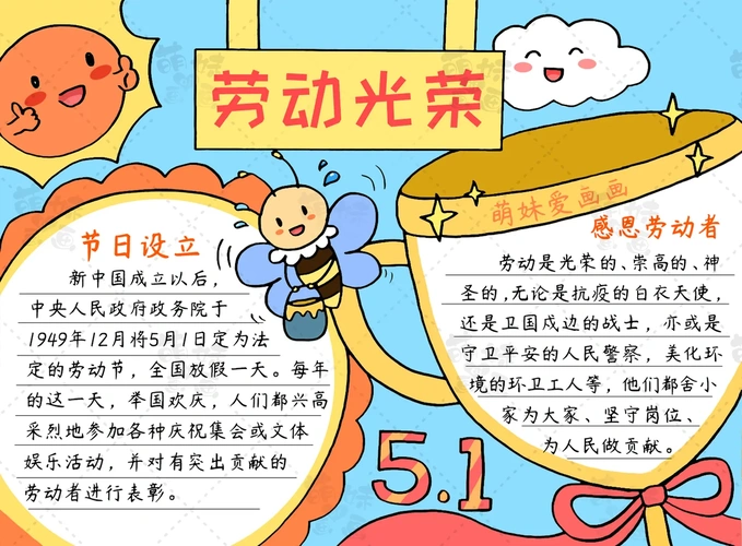 创意五一劳动节手抄报设计指南：打造独特节日作品 1