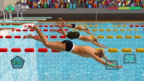  夏季运动游泳比赛游戏
