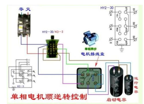 单相电机正反转接线：倒顺开关与电机连接方法 1