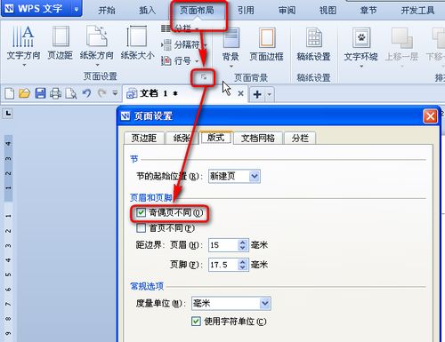 在WPS中设置多样化页眉的方法 1