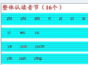 探索汉语学习奥秘：全面揭秘整体认读音节大全 1