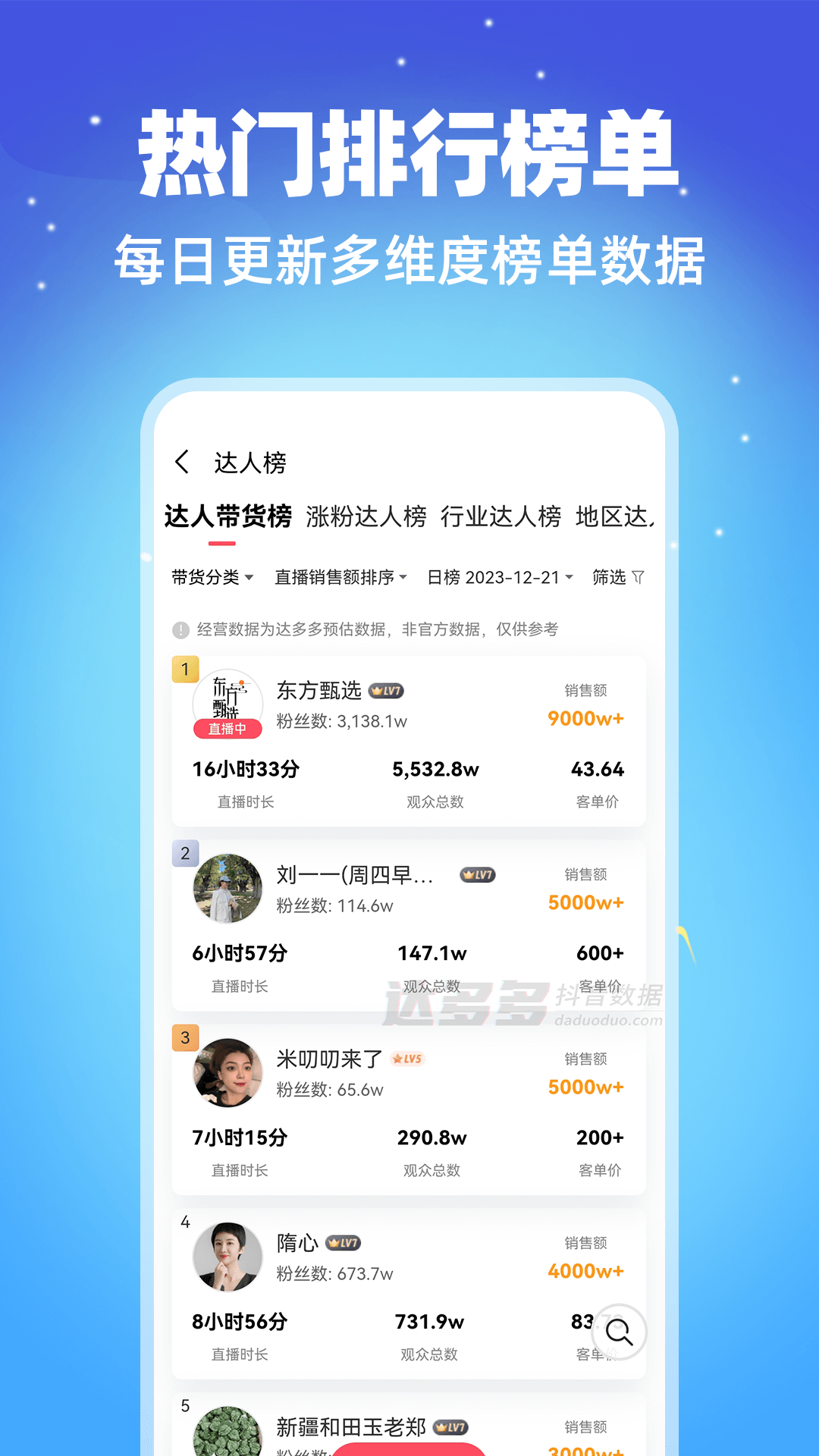 达多多数据查询app