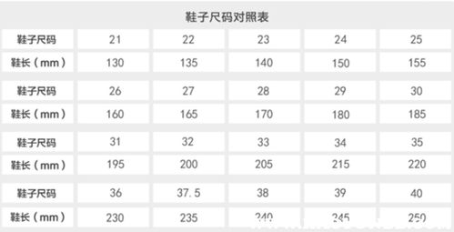 【实用指南】鞋子尺码全面对照表，轻松选对鞋码 3