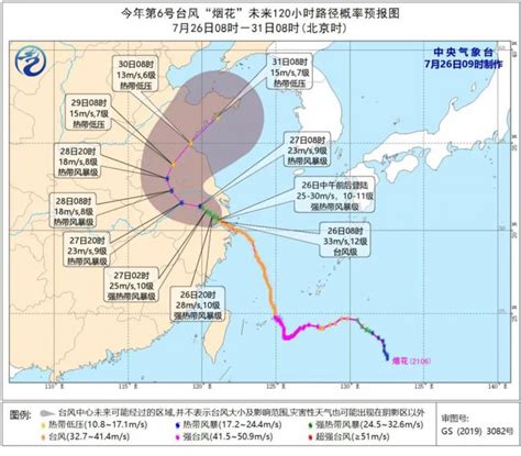 如何查询台风“烟花”的当前位置及预测未来路径？ 1