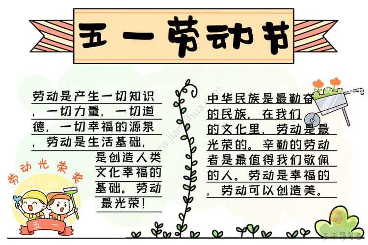 创意五一劳动节手抄报设计指南：打造独特节日作品 4