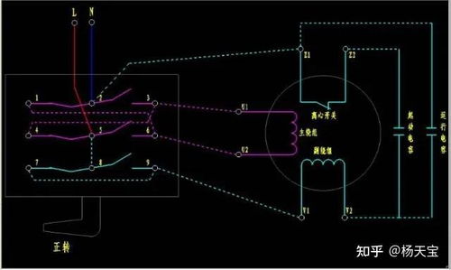 单相电机正反转接线：倒顺开关与电机连接方法 2