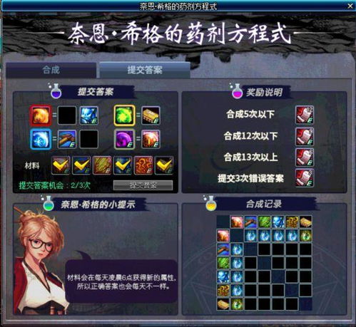 探索DNF：揭秘奈恩希格药剂方程式的绝妙玩法 1