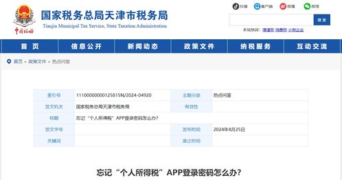 个人所得税APP密码遗忘解决方案 2