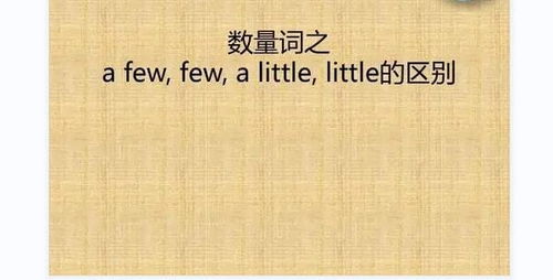 揭秘！'A Few'与'A Little'：微妙差异，大有学问！ 1