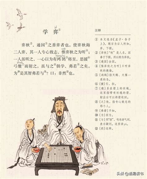 揭秘《学弈》原文：‘为是其智弗若与’整句的正确拼音读音 3