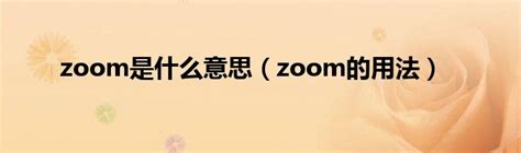 探索“Zoom”的多重含义与实用妙用 2